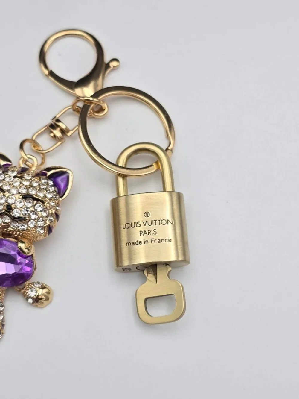 Louis Vuitton Gold Padlock 🔒 Key Set Authentic LV w/ Unbranded Cat Keychain